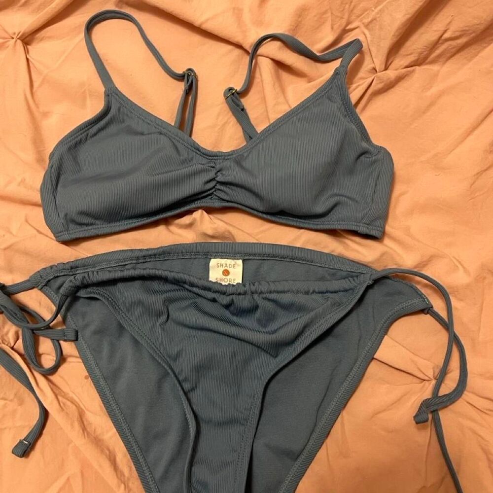 Shade-shore Women's Baby Blue Bikinis set